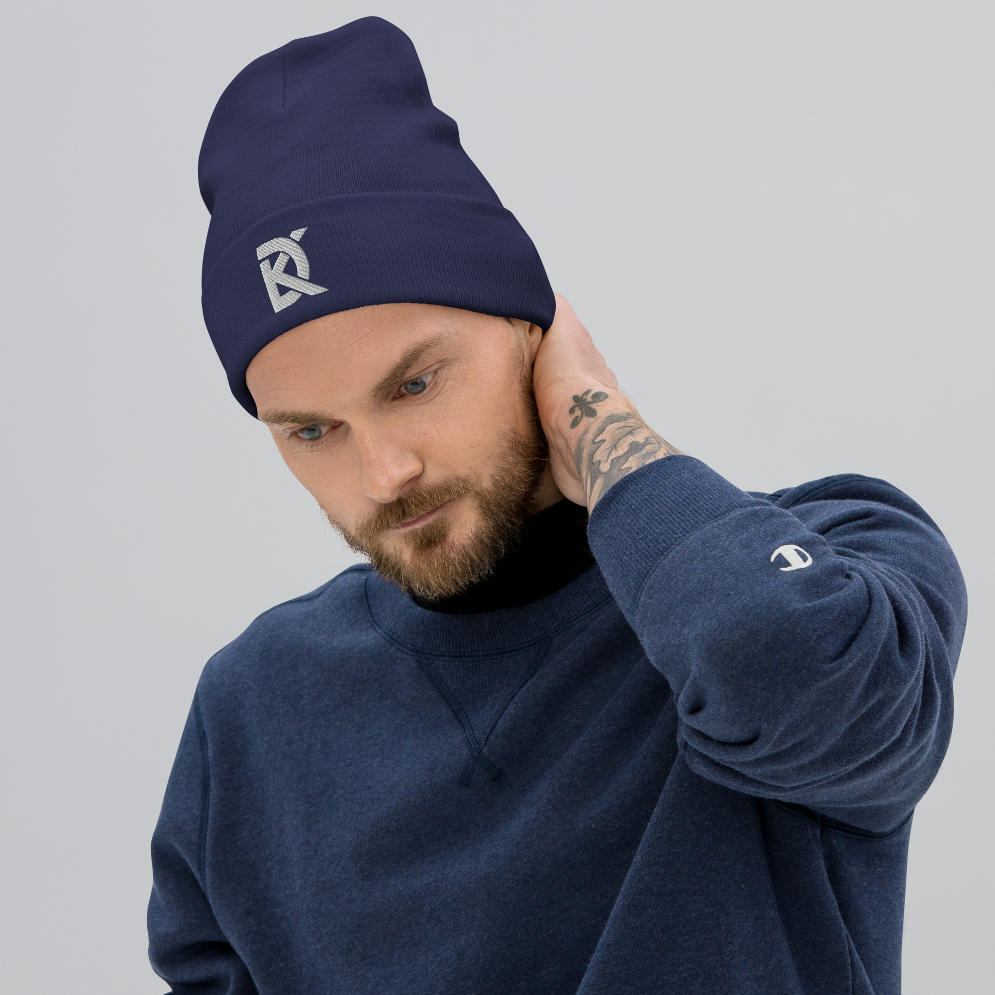 DK Logo - Embroidered Beanie - Blue - Image 2