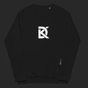 DK Logo - Unisex organic raglan sweatshirt - Black