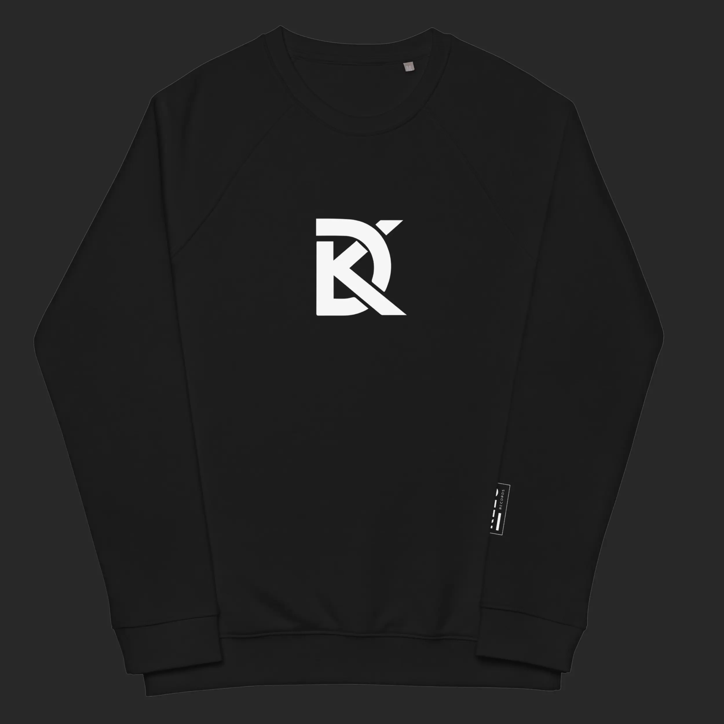 DK Logo - Unisex organic raglan sweatshirt - Black